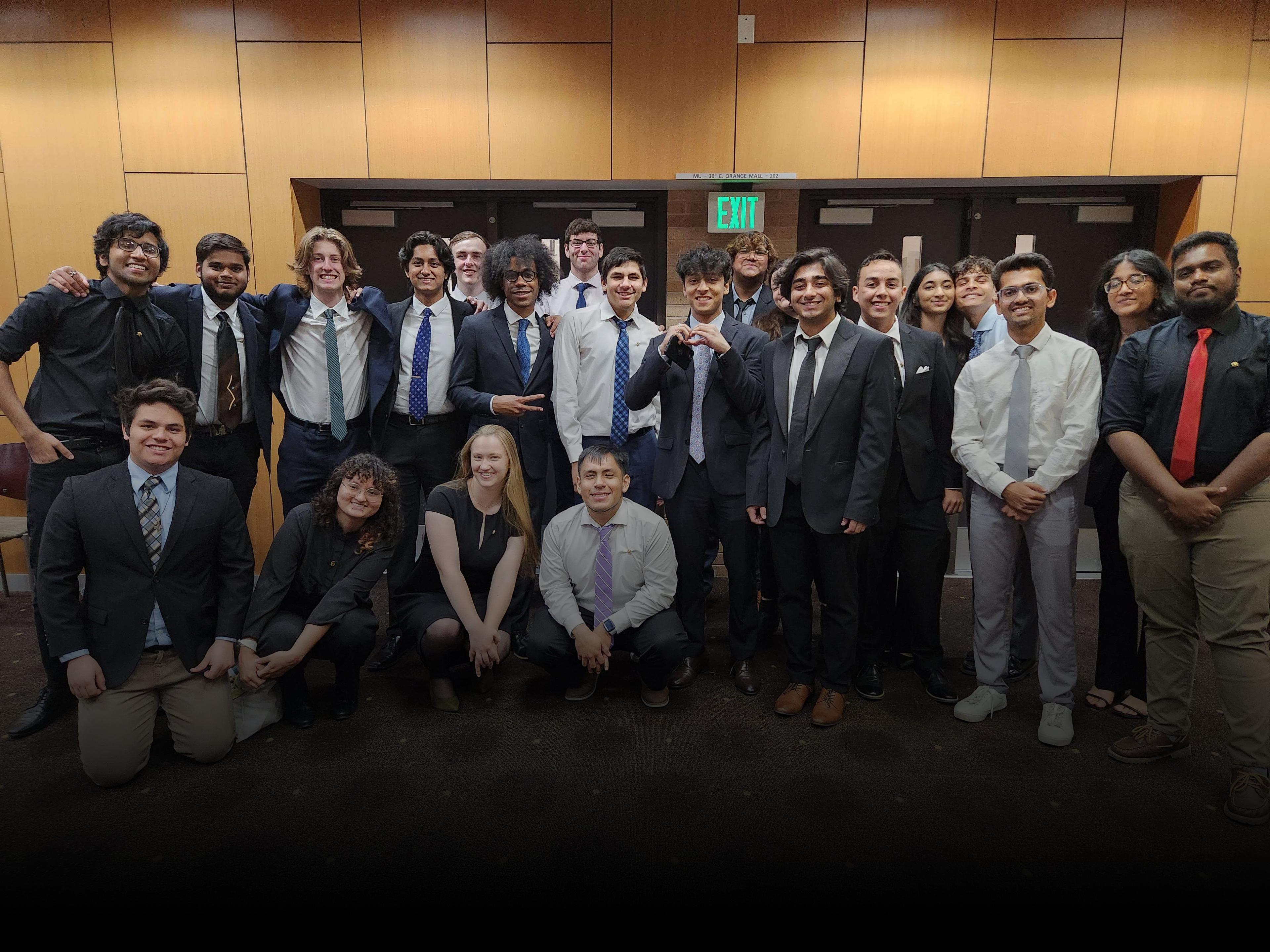 ASU Theta Tau members standing in professional dress